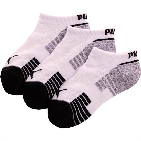 Boys' 1/2 Terry Low Cut Socks [3 Pack], WHITE / BLACK, extralarge